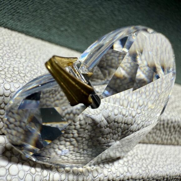 Large Faceted Crystal Heart Pendant with Gold-Tone Bail – 1.5” - Picture 15 of 17